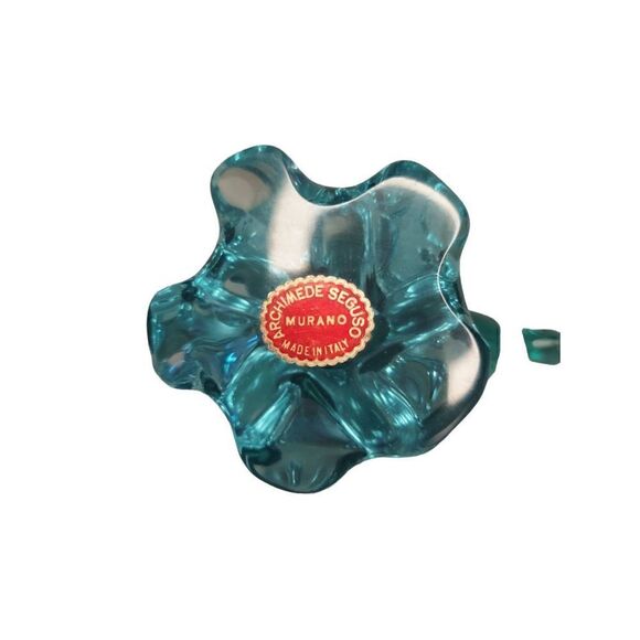 Two Seguso Murano Blue Green Glass Bird Sculptures - Picture 4 of 5